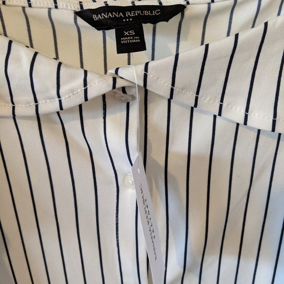 Black and White Striped Banana Republic Blouse - Picture 5 of 9